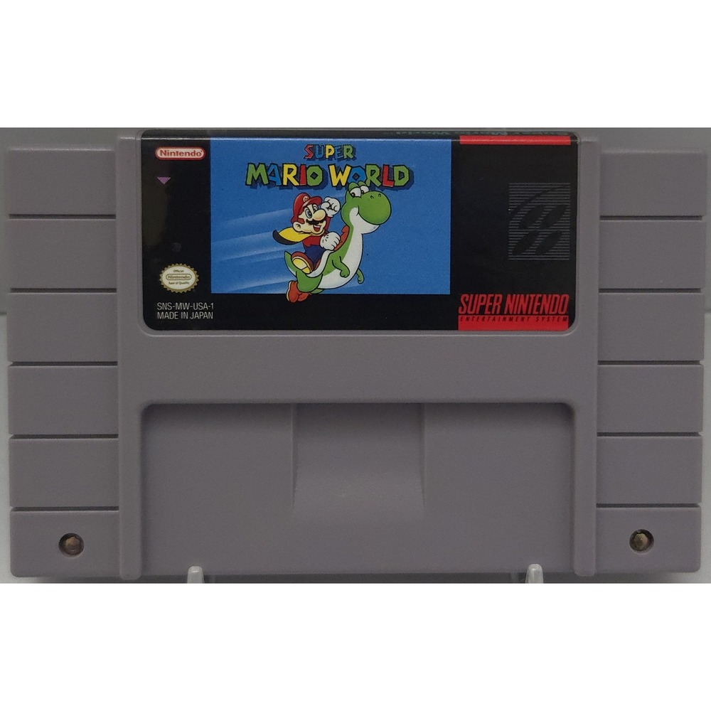 Nintendo SNS-MW-USA-1 Super Mario World SNES Game Cartridge NTSC-U 27 Stamp